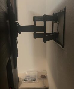 Perlegear UL Listed Full Motion TV Wall Mount for Most 37–82 inch Flat Curved TVs up to 110 lbs, 12″/16″ Wood Studs, Bracket with Articulating Arms, Swivel, Tool-Free Tilt, Max VESA 600x400mm 25 61kfgxlKUEL