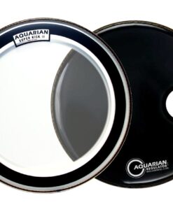 Aquarian Drumheads SKPII22BK Super-Kick II Prepack 22-inch Bass Drum Head, gloss black