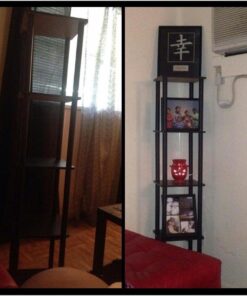 FURINNO Turn-N-Tube 5-Tier Corner Square Rack Display Shelf, Round, Espresso/Black Round Tube 42 61kj6CGxEAL