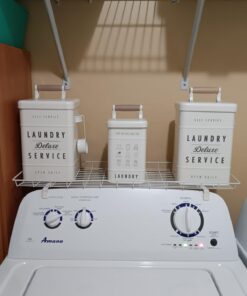 Household Essentials 05100 Rear Display Over-The-Washer Storage Shelf | Organize and Store Laundry Room Supplies | White 37 61kmZsWfLhL