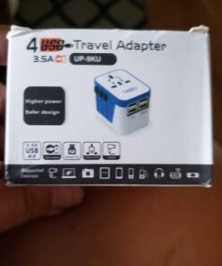 Ceptics Universal Travel Adapter Plug World Power W/ 4 USB Ports - Charge Cell Phones, Smart Watches, iPhones - For International Europe, China, UK, UAE, Australia - Type A, C, G, I 1 Pack World Adapter W/USB 45 61koOZFa9HL