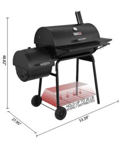 Royal Gourmet CC1830S 30" BBQ Charcoal Grill and Offset Smoker | 811 Square Inch cooking surface, Outdoor for Camping | Black Grill & Smoker 42 61kocbj1rqL 1