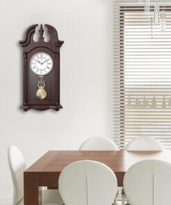 Pendulum Wall Clock Battery Operated - Hanging Grandfather Wall Clock with Pendulum - Quiet, Wood Pendulum Clock - Wooden Pendulum Wall Clock for Living Room Decor, Office & Home Décor Gift 23.5x9 Dark Wood 29 61kpIyZPxBL 1