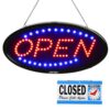 LED Open Sign, AGPTEK 19x10inch LED Business Open Sign Advertisement Board Electric Display Sign, Two Modes Flashing & Steady Light, for Business, Walls, Window, Shop, bar, Hotel,with Open/Close Sign 15 61kpxsPsarL