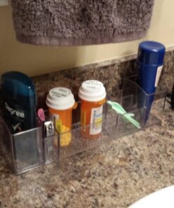 iDesign 43030 Med+ 12" Plastic Divided Vanity Medication and Bathroom Accessory, 12" x 3" x 3.5", Multi-Level Organizer 33 61kqGbdA6mL