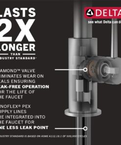 Delta Faucet Leland Brushed Nickel Pull Down Kitchen Faucet, Magnetic Docking Spray Head, SpotShield Stainless Steel, 9178-SP-DST Without Soap Dispenser Standard 24 61kqtDhHYVL