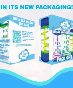 HeyWhey Liquid Motion Bubbler Timer- Ideal Sensory Toy for Kids and Adults, 3-Pack, Calming Stress Relief Fidget Toys for Kids with ADHD, Anxiety, and Autism,Desk Decor for Special Education Classroom Blue Spiral 20 61ktYWYdRL