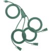 DEWENWILS 25 Ft Outdoor Extension Cord Multiple Outlets for Christmas, Evenly Spaced 3 Outlets Plugs with Safety Cover, 16/3 SJTW Weatherproof Wire for Outdoor Lights and Holiday Decorations Green
