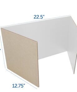Flipside Products 24 Pack White Study Carrels, 12”x48” Privacy Boards, Student Privacy and Focus Booth for The Classroom, Desk Divider Cubby for Tests, Made in USA 11 61kv87PewOL