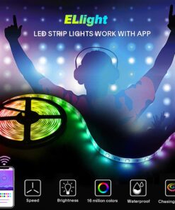 Alternative view of ELlight LED Strip Lights with APP, Dream Color 32.8ft LED Lights with Multicolor Chasing, Waterproof RGB Rope Lights Kit, 300 LEDs SMD 5050 Flexible Strip Lighting for Home Kitchen