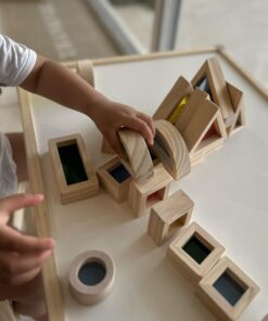 Agirlgle Wood Building Blocks Set for Kids 24 Pcs Rainbow Stacker Stacking Game Construction Toys Set Preschool Colorful Learning Educational Toys - Geometry Wooden Blocks for Boys & Girls 28 61kzvbzZFlL