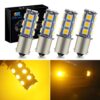 EverBright Amber 1156 RV Led Bulb BA15S 1073 7506 1141 LED Bulb for Camper SUV MPV Car Turn Signal Bulb Reverse Lights Side Marker Lights 18SMD 5050Chips DC-12V, Pack of 4 1156 Amber 35 61kzxuBIxGL