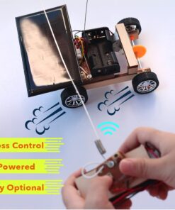 Pica Toys Solar-Powered Car V1, Wooden STEM Kit with Wireless Remote Control for Boys and Girls, Hybrid Powered by Solar Power and Batteries, Educational Motor Toy Gift for Kids Aged 8-12 Classic 27 61l YlepF8L