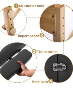 BestMassage Portable 84 Inches Long 28 Inchs Wide Hight Adjustable Table 2 Folding Massage Spa Facial Cradle Salon Bed W/Carry Case, 1 Count (Pack of 1), Black 25 61l0D7BxbGL