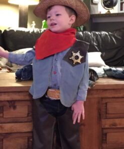 Melissa & Doug Cowboy Role Play Costume Set (5 pcs) - Includes Faux Leather Chaps 37 61l12Vhp94L