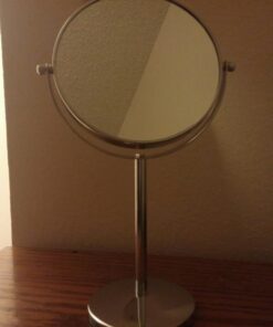 MIRRORVANA 10X Magnifying Makeup Mirror on Stand for Bedroom and Bathroom, Free Standing Desk & Table Mirror, Double Sided 10X/1X Magnification, 35cm Tall 18cm Wide 18cm (7-inch) Diameter 32 61l3SPjG2RL