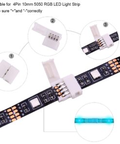 iCreating 4 Pin LED connectors, 4-pin LED Strip Connector Kit Includes LED Connectors L Shape for Strip Lights 4Pin 10mm LED Strip Light Connectors for Controller 4 Pin LED Connectors Jumper 3.3ft 14 61l3rPoPnvL