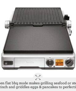Breville BGR820XL Smart Grill, Electric Countertop Grill, Brushed Stainless Steel., 14" x 14" x 5 3/4" Adjustable,Grill 28 61l6xEUuP1L