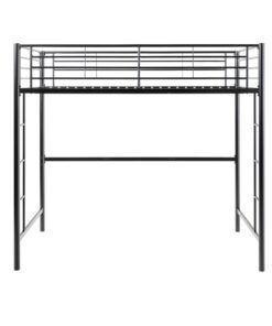 Walker Edison Timothee Urban Industrial Metal Twin over Loft Bunk Bed, Twin Size, Black 29 61lBdgq9pdL