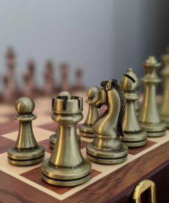 Agirlgle Retro Metal Chess Set with Folding Wooden Chess Board and Classic Handmade Standard Pieces Metal Chess Set for Kids Adult 59 61lDPKvOQEL