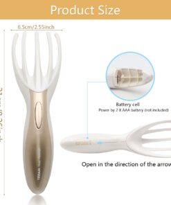 Alternative view of Tezam Electric Head Massager Neck Massage Octopus Scalp Stress Relax Spa Therapy Healing, Soft Resin Finger Gripper Claw Electronic Head Spa Vibration Scalp Massage Tool