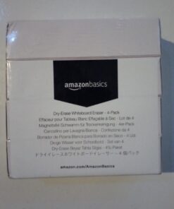 Amazon Basics White Board Eraser, Dry Erase Whiteboard Erasers for Office, Home and Classroom, Black, 4-Pack 25 61lFin9nCcL