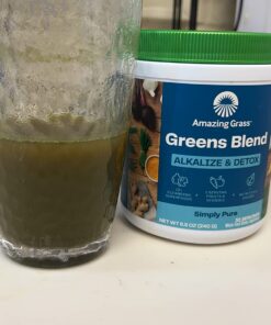 Amazing Grass Greens Blend Alkalize & Detox: Smoothie Mix, Cleanse with Super Greens & Beet Root Powder, Digestive Enzymes, Prebiotics & Probiotics, 30 Servings (Packaging May Vary) 34 61lLpocex0L
