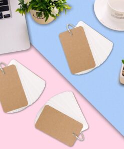 Koogel Index Cards,300 Pieces 2.2 x 3.5 Inches Flash Cards White Study Cards Note Cards Kraft Paper Cards Study Supplies with Binder Ring (50 Sheets per Set) 300 -white 21 61lNCu32b7L