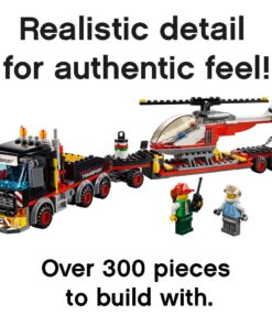 LEGO City Heavy Cargo Transport 60183 Toy Truck Building Kit with Trailer, Toy Helicopter and Construction Minifigures for Creative Play (310 Pieces) (Discontinued by Manufacturer) 23 61lOrA0YV3L