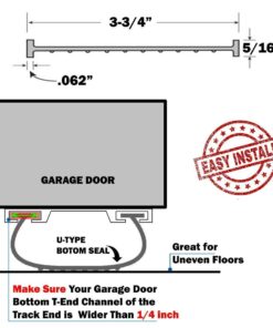 The 2021 Gray Garage Door Bottom Seal | 20 Foot, 3.5-3.75 Inch Width Garage Rubber Replacement Kit | T-Ends (1/4-5/16 Inch) Garage Door Weather Seal Threshold Strip | Easily Cut & Adapt to Doors 3.75 Inches 18 61lPAxBp00L