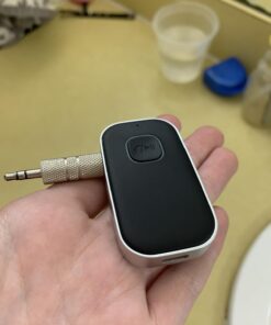 COMSOON Bluetooth Receiver for Car, Noise Cancelling 3.5mm AUX Bluetooth Car Adapter, Wireless Audio Receiver for Home Stereo/Wired Headphones, Hands-Free Call, 16H Battery Life - Black+Silver 26 61lQCHaBh0L