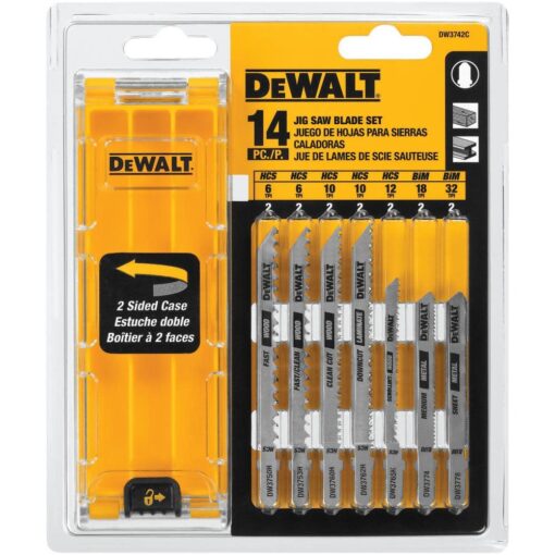 DEWALT Jigsaw Blades Set with Case, T-Shank, 14-Piece (DW3742C)