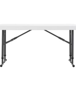 LIFETIME 80160 Commercial Height Adjustable Folding Utility Table, 4 Feet, White Granite 39 61lSas8ML