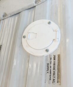 JR Products 541-2-A Polar White Deluxe Round Electric Cable Hatch with Back 26 61lWMW6boML