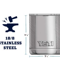 YETI Rambler 10 oz Lowball, Vacuum Insulated, Stainless Steel with Standard Lid 15 61lYe90gLRL