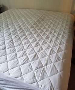 Utopia Bedding Quilted Fitted Mattress Pad (King) - Elastic Fitted Mattress Protector - Mattress Cover Stretches up to 16 Inches Deep - Machine Washable Mattress Topper White King 59 61ld5GIFpAL