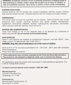 Ferrex 150 Polysaccharide Iron Complex Capsules by Breckenridge - 100 Ea 16 61ldI2ximBL