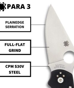 Spyderco Para 3 Signature Folding Utility Pocket Knife with 2.95" Stainless Steel Blade and G-10 Handle - Everyday Carry - PlainEdge - C223GP 29 61leqE8kpEL