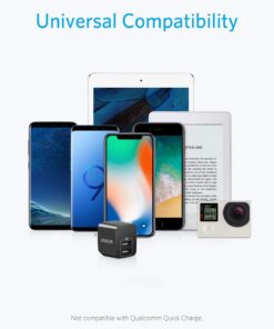 USB Charger, Anker 2-Pack Dual Port 12W Wall Charger Adapter, USB Charger Block with Foldable Plug, Charging Box Brick, Cube for iPhone 14 13 12 11 Pro Max, Galaxy S22 S21 Note 20, HTC, LG (Black) 2pack Black 1 18 61lfQZfXk9L