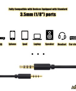 3.5mm TRRS AUX Cable, Ancable 3 Ft Cord 3.5mm Screen-to-Screen Audio and Video AV AUX Cable for Insignia Dual Screen Portable DVD Player 3-Feet 1-Pack 12 61lgiAMypCL