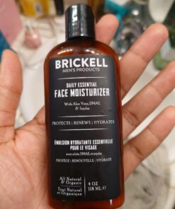 Brickell Men's Daily Essential Face Moisturizer for Men, Natural and Organic Fast-Absorbing Face Lotion with Hyaluronic Acid, Green Tea, and Jojoba, 4 Ounce, Scented 4 Fl Oz (Pack of 1) 32 61lh6VGuPZL