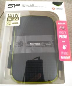 SP Silicon Power 2TB Rugged Portable External Hard Drive Armor A60 Shockproof USB 3.1 Gen1 for PC Mac Xbox and PS4 Black Black-Green 55 61lkMAWYGAL