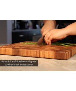 Ironwood Gourmet Large End Grain Prep Station Acacia Wood Cutting Board, 14 x 20-Inch, Brown 14" x 20" 32 61lkooFaXKL
