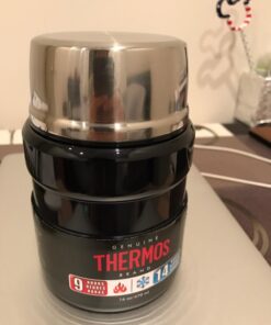 THERMOS Stainless King Vacuum-Insulated Food Jar with Spoon, 16 Ounce, Midnight Blue Red 54 61lo21zRCL 1