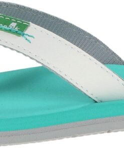 Sanuk Women's On The Rocks Flip-Flop 6 White/Seafoam 4 61lpK0MjjwL