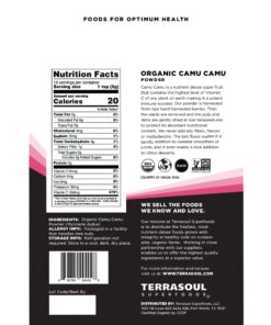 Terrasoul Superfoods Organic Camu Camu Powder, 3.5 Oz, Amazonian Superfruit for Immune Support, Smoothie Boost, and Vitamin C Antioxidant-Rich Recipes 7 61lrU8JhZfL
