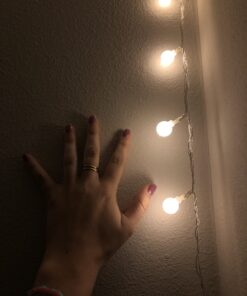 RaThun Globe String Lights 49 Feet 100 led,8 Modes Fairy Plug in Indoor String Lights for Bedroom,Classroom,Outdoor, Patio,Garden,Party,Wedding-Warm White 49.2ft string lights plug in 31 61lsAm4S66L