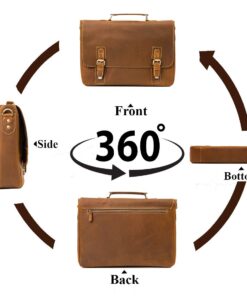 16" Messenger Bag For Men Genuine Leather Vintage Satchel Briefcases RFID Protection Computer Laptop Bag Hunter 31 61ltzHczqHL