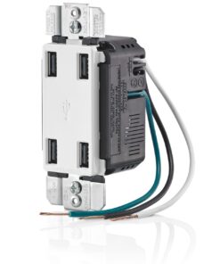 Leviton USB4P-W 4.2-Amp High Speed 4-Port USB Charger, White 9 61lwq6AANlL