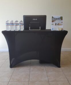 Iceberg iGear Stretch Fabric Table Cover, Fits 4' Table, Polyester/Spandex, Black, 24" W x 48" L 4' 37 61lzP0Vw8uL